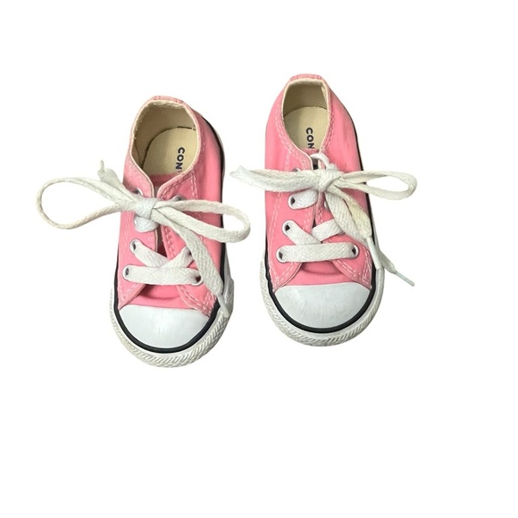 Converse Other - Converse Pink and White Canvas Sneakers size 4